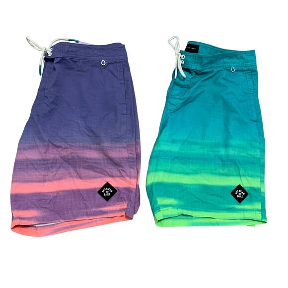 American Eagle Set of 2 Mens Board Shorts Swim Bathing Suit Bottoms Large - Picture 1 of 12